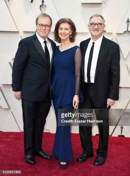 Brad Bird, Nicole Paradis Grindle and John Walker attend the 91st Annual Academy Awards at Hollywood and Highland on February 24, 2019 in Hollywood,...