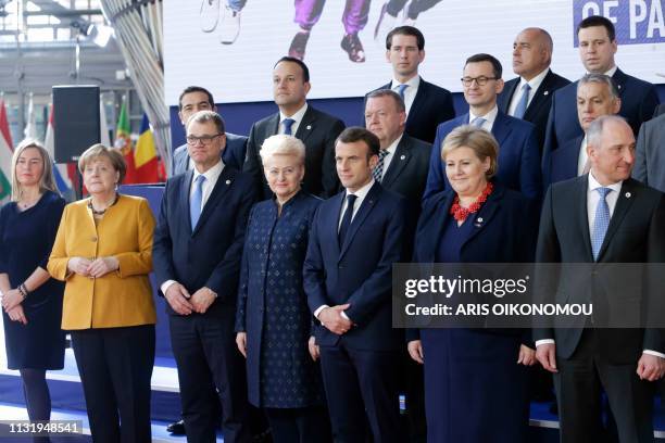 S High representative for foreign affairs and security policy Federica Mogherini, Germany's Chancellor Angela Merkel, Lithuania's President Dalia...