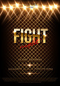Fight night vector poster template with text space