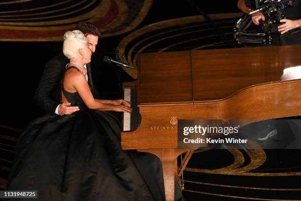 Lady Gaga and Bradley Cooper perform onstage during the 91st Annual Academy Awards at Dolby Theatre on February 24, 2019 in Hollywood, California.