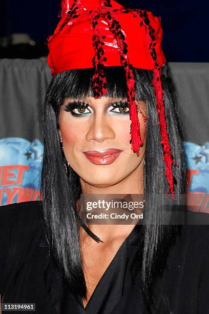 Season 3 winner of RuPauls Drag Race Raja visits Planet Hollywood Times Square on April 26, 2011 in New York City.