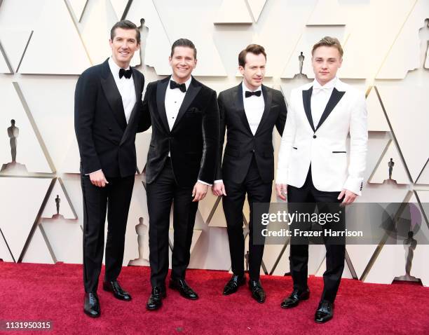 Gwilym Lee, Allen Leech, Joseph Mazzello, and Ben Hardy attend the 91st Annual Academy Awards at Hollywood and Highland on February 24, 2019 in...