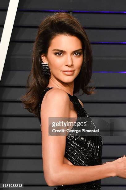 Kendall Jenner attends the 2019 Vanity Fair Oscar Party hosted by Radhika Jones at Wallis Annenberg Center for the Performing Arts on February 24,...