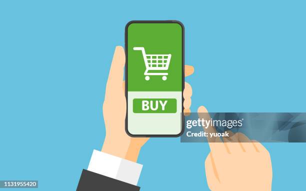 online shopping concept - electrical shop stock illustrations