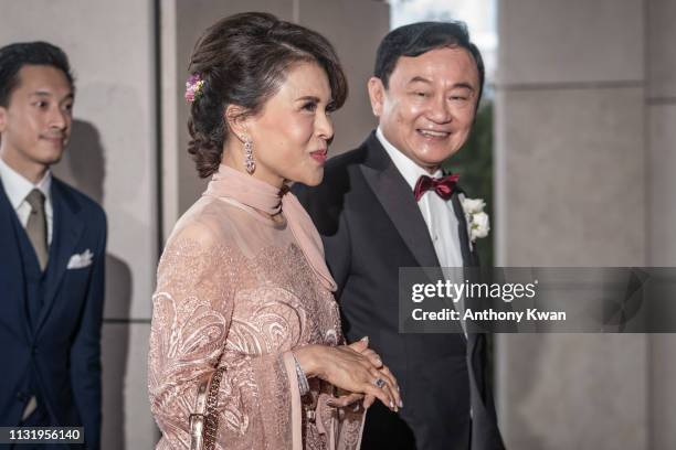 Thai Princess Ubolratana Barnavadi arrives at the wedding of former Thai prime minister Thaksin Shinawatra's youngest daughter, Paetongtarn...