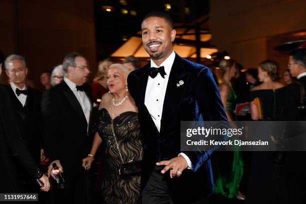 Donna Jordan and Michael B. Jordan attend the 91st Annual Academy Awards Governors Ball at Hollywood and Highland on February 24, 2019 in Hollywood,...