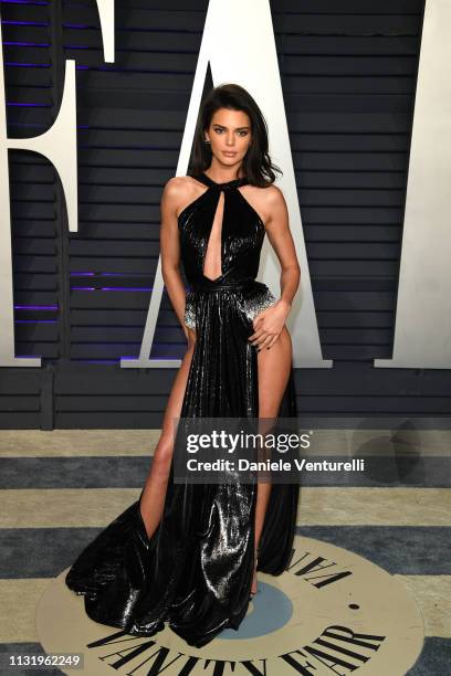 Kendall Jenner attends 2019 Vanity Fair Oscar Party Hosted By Radhika Jones at Wallis Annenberg Center for the Performing Arts on February 24, 2019...