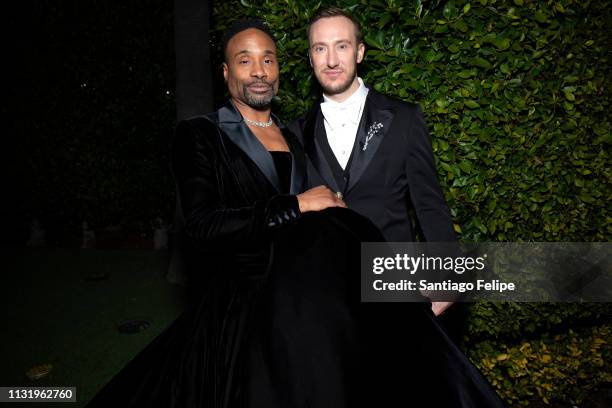 Billy Porter and Adam Porter-Smith prepare for the afterparties after the 91st Academy Awards at Lowes Hollywood Hotel on February 24, 2019 in...