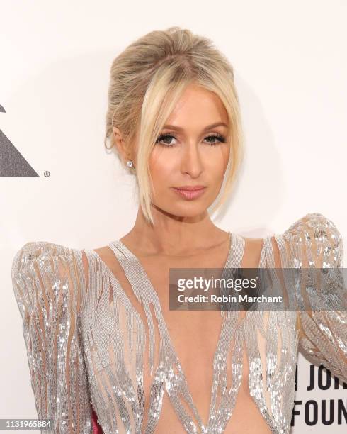 Paris Hilton attends 27th Annual Elton John AIDS Foundation Academy Awards Viewing Party Celebrating EJAF And The 91st Academy Awards on February 24,...