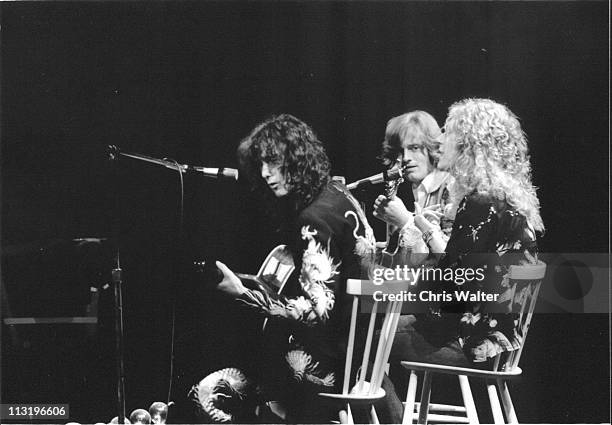 Jimmy Page, John Paul Jones and Robert Plant of Led Zeppelin 1975