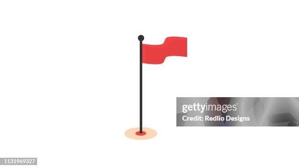 赤い空白の旗のアイコン - 平野点のイラスト素材／クリップアート素材／マンガ素材／アイコン素材