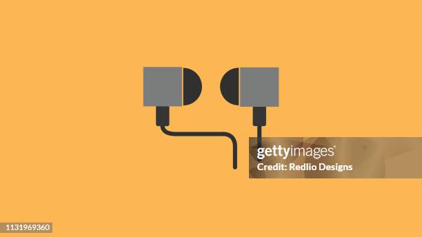 earphone headphone vector icon - electronics store interior stock illustrations