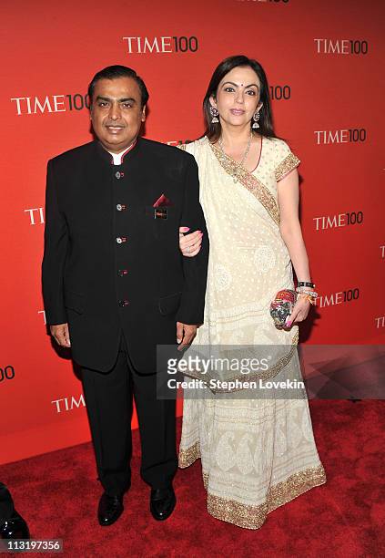 Chairman of Reliance Industries Mukesh Ambani attends the TIME 100 Gala, TIME'S 100 Most Influential People In The World at Frederick P. Rose Hall,...