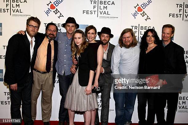 Producer Renn Hawkey, co-president and co-founder of Sony Pictures Classics Michael Barker, actors Boyd Holbrook, Taissa Farmiga, director/actor Vera...
