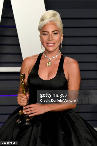 Lady Gaga, winner of the Music award for 'Shallow' from 'A Star Is Born', attends 2019 Vanity Fair Oscar Party Hosted By Radhika Jones - Arrivals at...