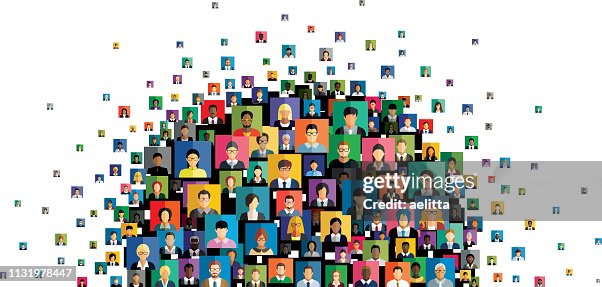 Vector illustration of an abstract scheme, which contains people icons. Vector illustration of an abstract scheme, which contains people icons.