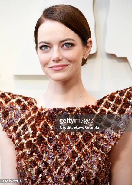 Emma Stone arrives at the 91st Annual Academy Awards at Hollywood and Highland on February 24, 2019 in Hollywood, California.