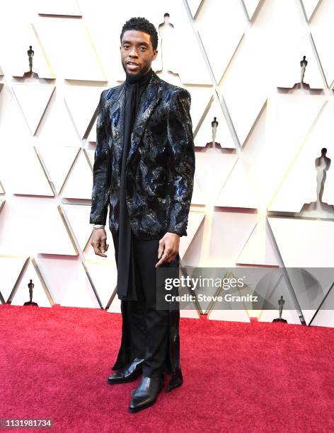 Chadwick Boseman arrives at the 91st Annual Academy Awards at Hollywood and Highland on February 24, 2019 in Hollywood, California.