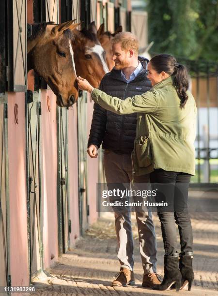 Prince Harry, Duke of Sussex and Meghan, Duchess of Sussex visit the Moroccan Royal Federation of Equestrian Sports to learn more about Morocco’s...