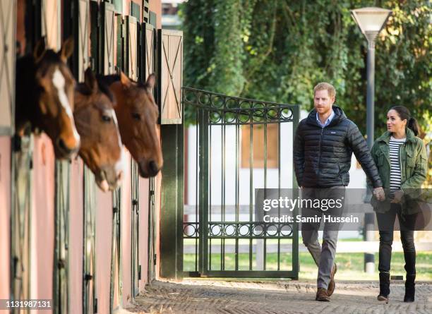 Prince Harry, Duke of Sussex and Meghan, Duchess of Sussex visit the Moroccan Royal Federation of Equestrian Sports to learn more about Morocco’s...