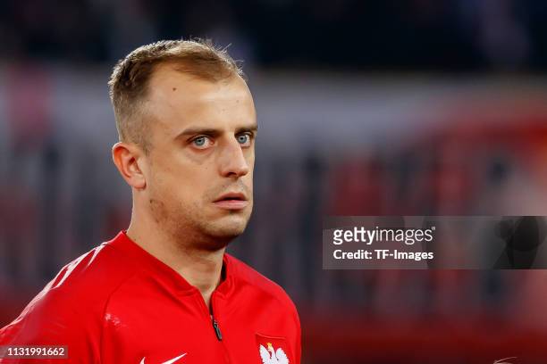 Kamil Grosicki of Poland looks on prior to the 2020 UEFA European Championships group G qualifying match between Austria and Poland at Ernst Happel...