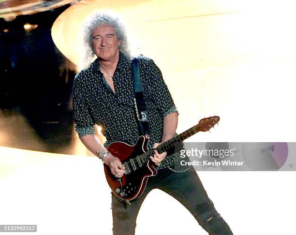 Brian May of Queen performs onstage during the 91st Annual Academy Awards at Dolby Theatre on February 24, 2019 in Hollywood, California.
