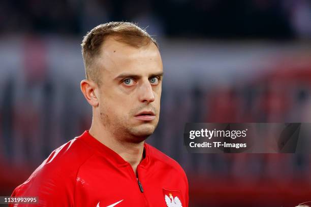 Kamil Grosicki of Poland looks on prior to the 2020 UEFA European Championships group G qualifying match between Austria and Poland at Ernst Happel...