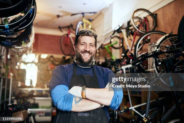 ta med alla dina cykel reparationer och underhålls jobb till mig - small business bildbanksfoton och bilder