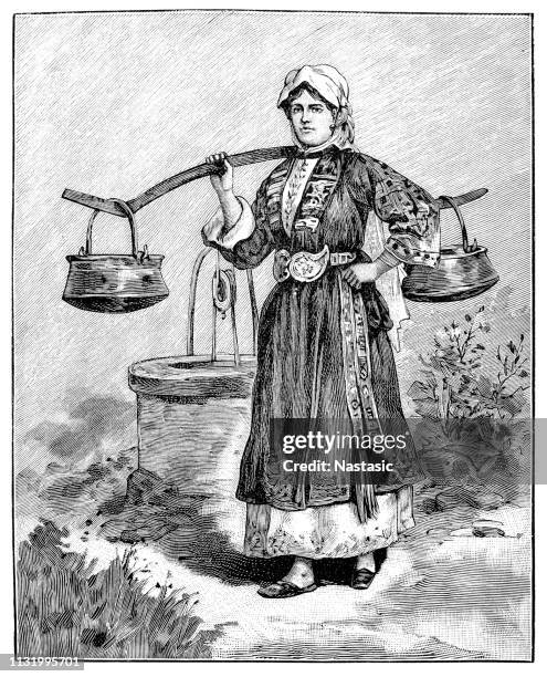 water carrier in sofia - bulgarians stock illustrations