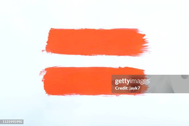 red paint - brush stroke stock-fotos und bilder