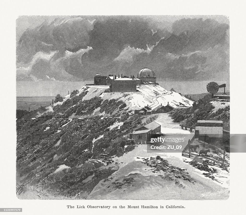 Lick Observatory, California, USA, wood engraving, published in 1897