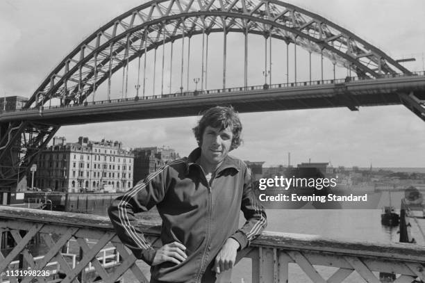 British former long-distance runner Brendan Foster on Bridge Street near the Tyne Bridge in Newcastle upon Tyne, UK, 21st August 1975.
