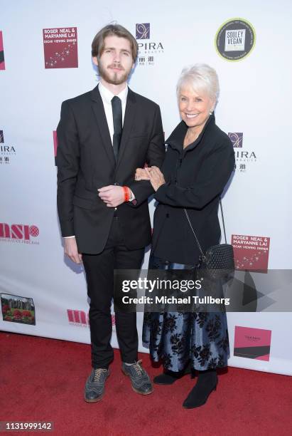 Joyce Bulifant and guest attend the 4th annual Roger Neal Oscar Viewing Dinner Icon Awards and after party at Hollywood Palladium on February 24,...