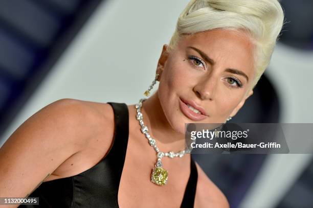 Lady Gaga attends the 2019 Vanity Fair Oscar Party Hosted By Radhika Jones at Wallis Annenberg Center for the Performing Arts on February 24, 2019 in...