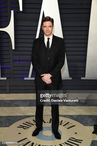 Topher Grace attends 2019 Vanity Fair Oscar Party Hosted By Radhika Jones at Wallis Annenberg Center for the Performing Arts on February 24, 2019 in...