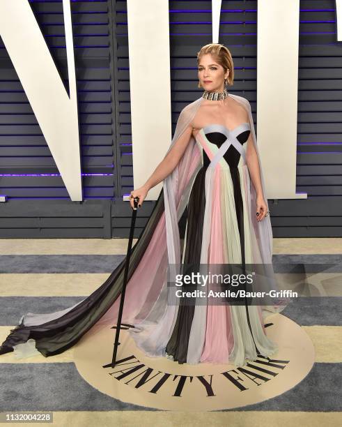Selma Blair attends the 2019 Vanity Fair Oscar Party Hosted By Radhika Jones at Wallis Annenberg Center for the Performing Arts on February 24, 2019...