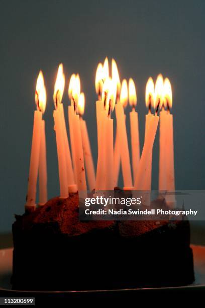birthday cake with candles - birthday candle stock pictures, royalty-free photos & images