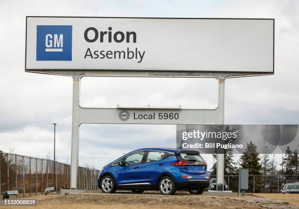 The General Motors Orion Assembly Plant sign is shown on March 22, 2019 in Lake Orion, Michigan. Today at the plant, General Motors Chairman and CEO...