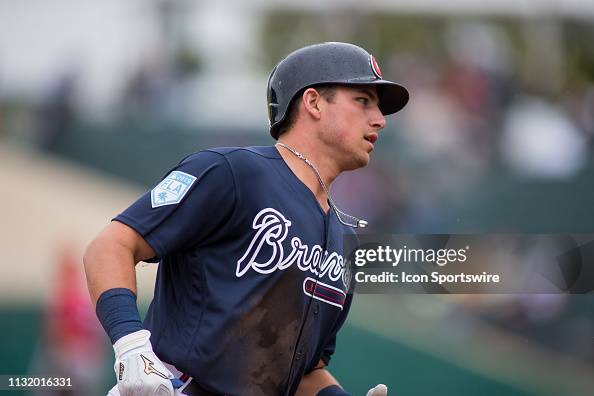 Austin Riley Third Base Atlanta Braves third baseman Austin Riley rounds third base after ...
