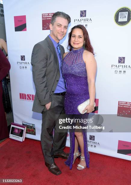 Jeremy Miller and Joanie Miller attend the 4th annual Roger Neal Oscar Viewing Dinner Icon Awards and after party at Hollywood Palladium on February...