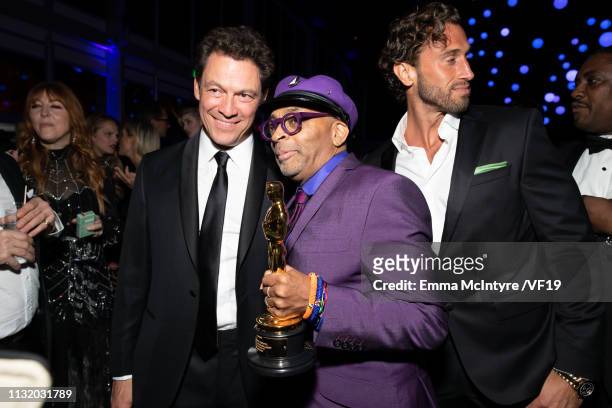 Dominic West and Spike Lee attend the 2019 Vanity Fair Oscar Party hosted by Radhika Jones at Wallis Annenberg Center for the Performing Arts on...