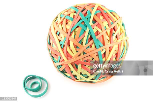 rubber band ball - elastic band ball stock pictures, royalty-free photos & images