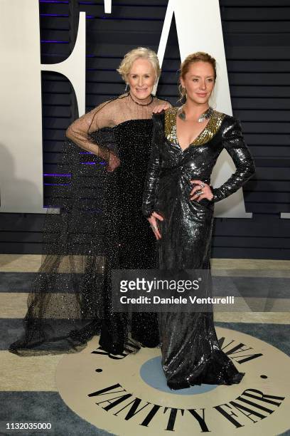 Glenn Close and Annie Maude Starke attend 2019 Vanity Fair Oscar Party Hosted By Radhika Jones - Arrivals at Wallis Annenberg Center for the...