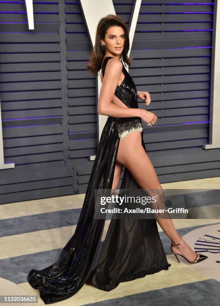 Kendall Jenner attends the 2019 Vanity Fair Oscar Party Hosted By Radhika Jones at Wallis Annenberg Center for the Performing Arts on February 24,...