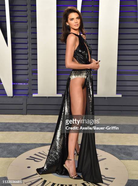 Kendall Jenner attends the 2019 Vanity Fair Oscar Party Hosted By Radhika Jones at Wallis Annenberg Center for the Performing Arts on February 24,...