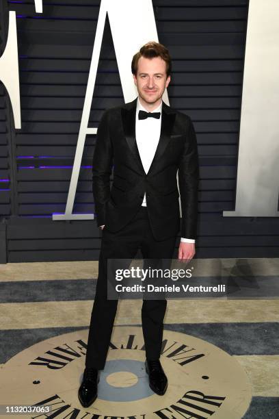 Joseph Mazzello attends 2019 Vanity Fair Oscar Party Hosted By Radhika Jones at Wallis Annenberg Center for the Performing Arts on February 24, 2019...