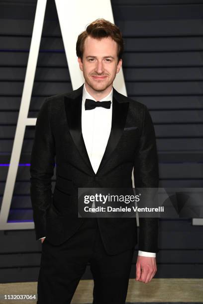 Joseph Mazzello attends 2019 Vanity Fair Oscar Party Hosted By Radhika Jones at Wallis Annenberg Center for the Performing Arts on February 24, 2019...