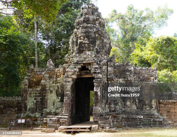 banteay kdei, siem reap, cambodia - 古代文明 stockfoto's en -beelden