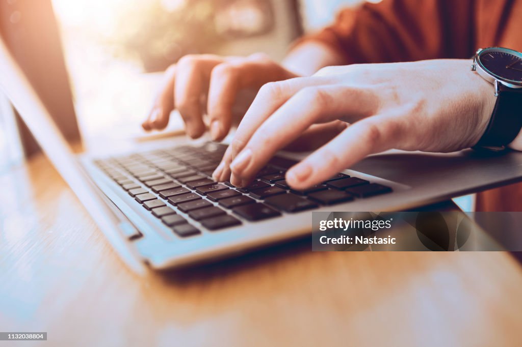 Computer Typinf Typing On Laptop High-Res Stock Photo - Getty Images