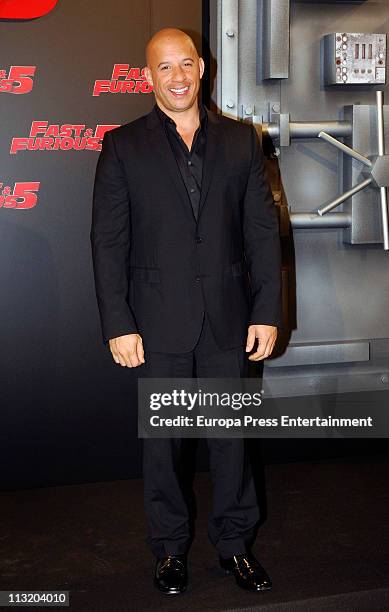 Actor Vin Diesel attends 'Fast & Furious 5' photocall on April 26, 2011 in Madrid, Spain.